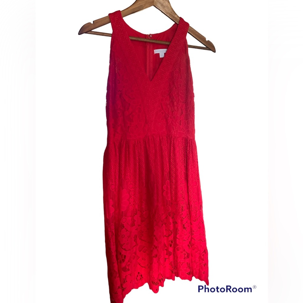 New York and Company red lace dress size 4